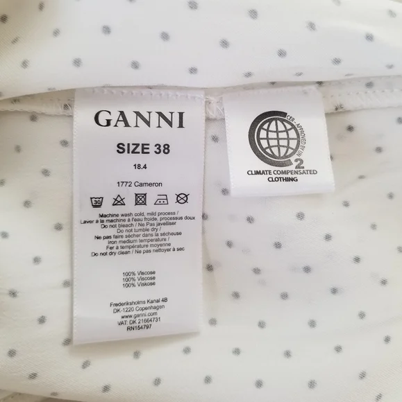 Ganni Cameron Polka Dot Palazzo Wide Leg High Rise Pants Size 6 - Picture 6 of 8